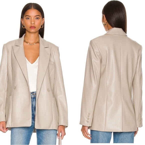 Jonathan Simkhai Jackets & Blazers - JONATHAN SIMKHAI STANDARD Raelynn Vegan Leather Oversized Blazer Size XS FLAW